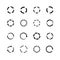 Round motion arrow vector symbols. Circle arrows icons