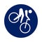 Round Mountain Bike pictogram, new sport icon in blue circle