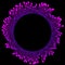 Round music wave player logo. Colorful equalizer element on black background. Isolated design symbol. Jpeg Illustration