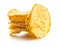 Round nacho chips. Yellow tortilla chips