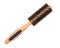 Round natural bamboo hairbrush with wild boar bristles