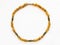 Round necklace from carved bone and brass beads