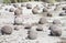 Round o-shaped stones in Ischigualasto desert, Argentina