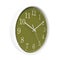 Round Office Clock green dial on white. 3D illustration