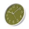 Round Office Clock green dial on white. 3D illustration