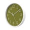 Round Office Clock green dial on white. 3D illustration