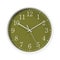 Round Office Clock green dial on white. 3D illustration