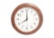 Round office clock showing eight o\'clock