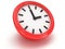 Round office clock shows three o\'clock