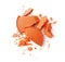 Round orange crashed eyeshadows for make up as sample of cosmetics product