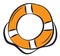 Round orange lifebuoy