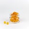 Round orange vitamins glass jar