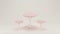 Round pastel modern minimal table set with chairs. mock up minimal interior design concept with copy space 3d rendering 3d