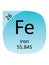 Round Periodic Table Element Symbol of Iron