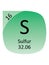 Round Periodic Table Element Symbol of Sulfur