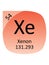 Round Periodic Table Element Symbol of Xenon