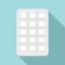 Round pills package icon, flat style