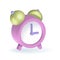 Round pink clock 3d render icon. Timekeeping , measurement of time, timer, time management, or deadline concept