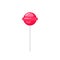 Round pink lollipop candy flat icon