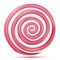 Round Pink Lollipop Isolated Vector. Classic Sweet Realistic Candy Abstract Spiral Illustration