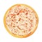 Round pizza with thin crust. Italian food. Pizza dough base without topping. Isolated watercolor illustration on white