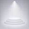 Round podium illuminated by spotlight on gray background. Eps10 vector illustration