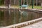 Round pond with ducks in Finland at autumn