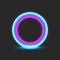 Round portal glowing blue pink neon energy ring electric effect, cyberpunk game futuristic time loop, circle shape element