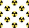 Round Radiation sign seamless texture, vector illustration