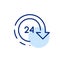 Round renew arrow with 24 hour symbol. Pixel perfect icon