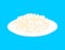 Round rice cereal in plate isolated. Healthy food for breakfast.