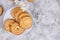 Round ring shaped spritz biscuits