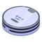 Round robot vacuum cleaner icon, isometric style