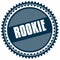 Round ROOKIE blue sticker.