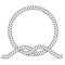 Round rope frame. Circle ropes, rounded border and decorative marine cable frame circles. Rounds cordage knot stamp or nautical