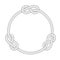 Round rope frame with knots, simple style line rope