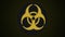 Round Rotating Nuclear and Biohazard Sign. Grunge biohazard symbol. Nuclear reactor symbol. Grunge biohazard sign