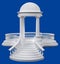 Round rotunda with columns, balustrade and stairs 3D rendering o