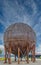 Round Rusty Tank with Rivets on Sky