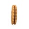 round sandwich cookie filled with chocolate cream isolated on white background. clipping path