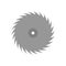 Round saw flat illustration sign vector icon. Steel industrial iron power rotary cutter circular. Blade tool wheel