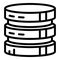 Round server tower icon, outline style