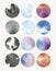 Round shaped watercolor backgrounds vector