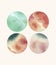 Round shaped watercolor backgrounds vector