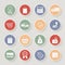Round shopping icons. Vector illustration