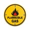 Round sign - flammable gas