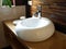 Round sink in a modern bathroom