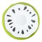 Round slice soursop icon, cartoon style