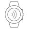 Round smartwatch icon, outline style