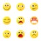 Round smileys icons set, cartoon style